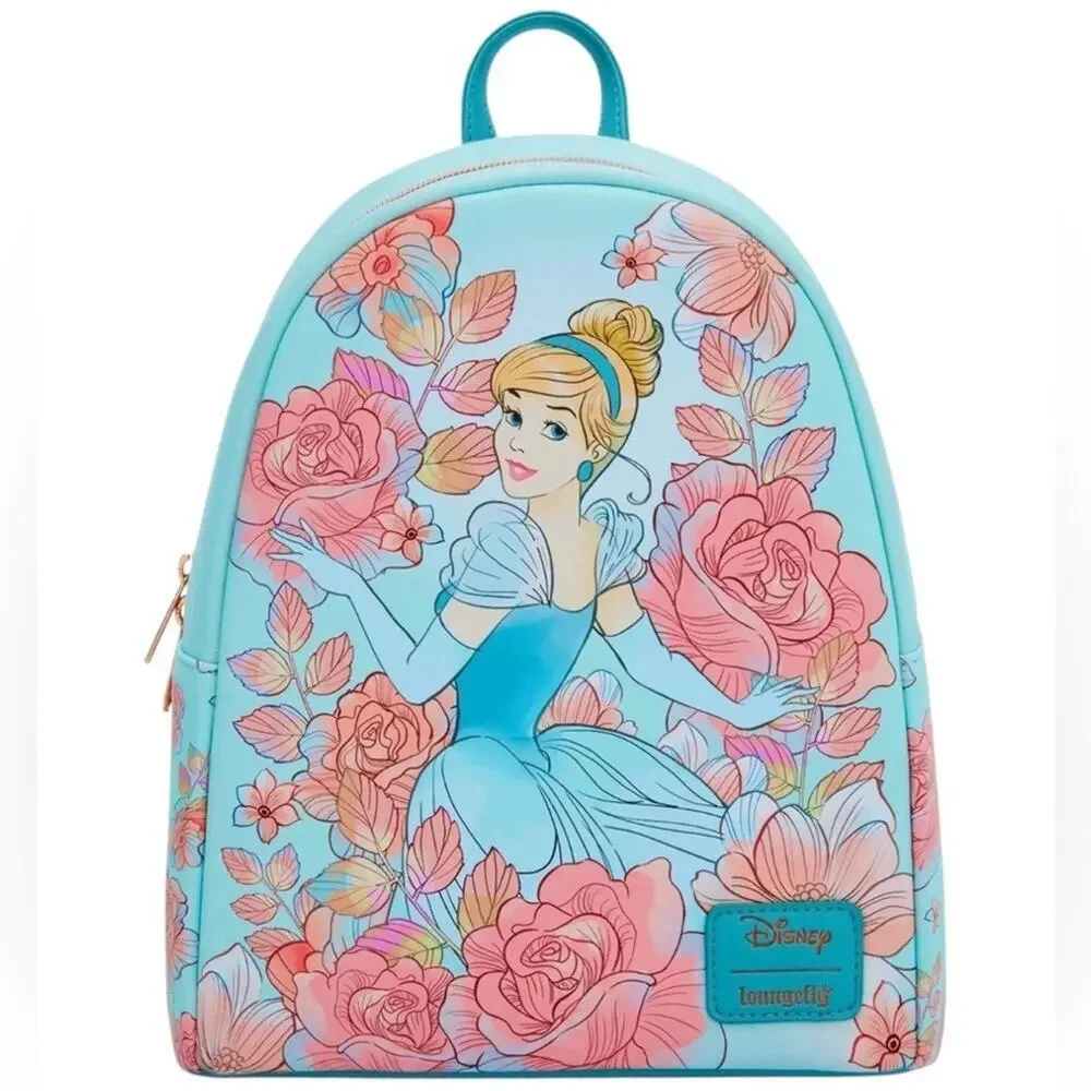 Disney Loungefly Cinderella Pink Floral Mini Backpack NWT